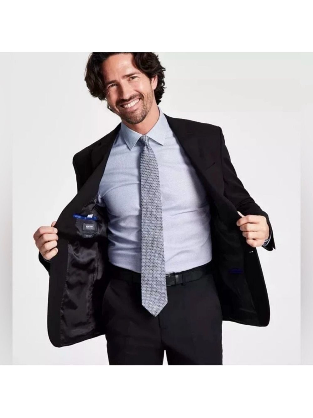 Kenneth Cole Reaction Men's Techni-Cole Blazer Suit Jacket Sports Jacket Black